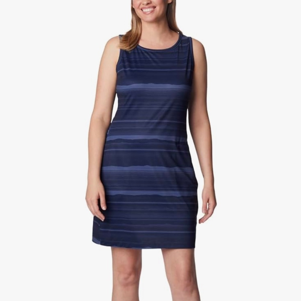 Columbia Chill River Navy Printed Dress Sz M NWT
